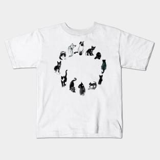 cat clock Kids T-Shirt